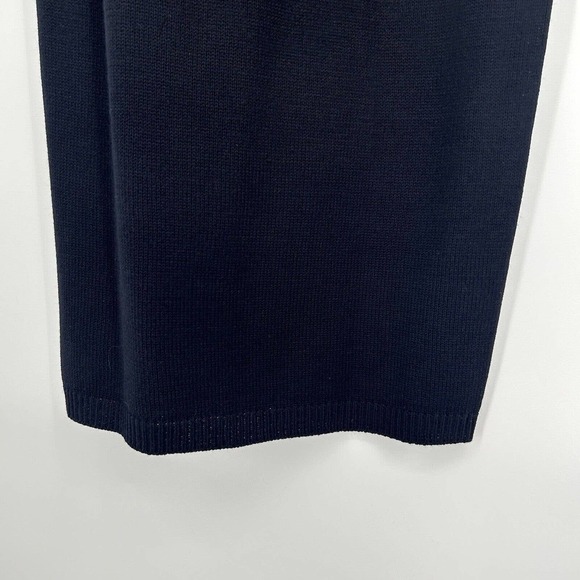 Vintage 80s Plain Jane Black Sweater Dress Embellished Sequins Midi Length M - Picture 7 of 12